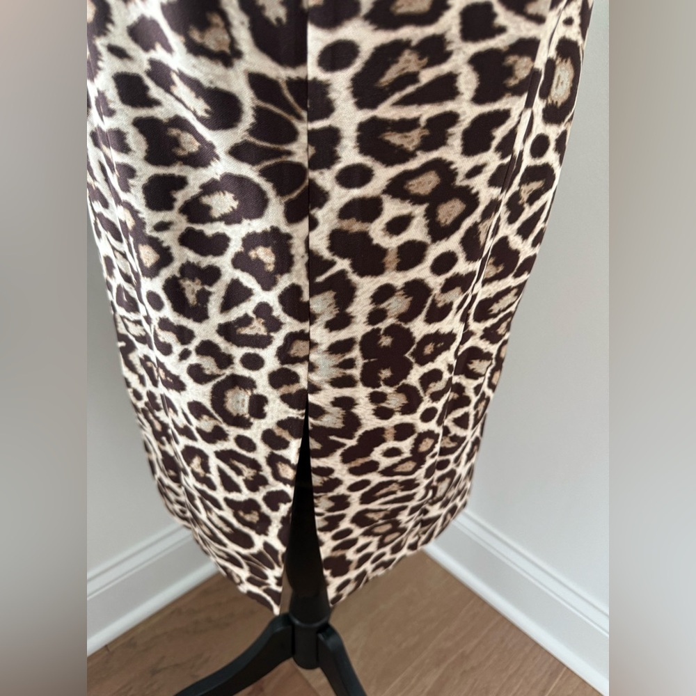 NWT DKNY Criss Cross Sleeveless Leopard Print Bodycon Dress Size 2 - Picture 5 of 9